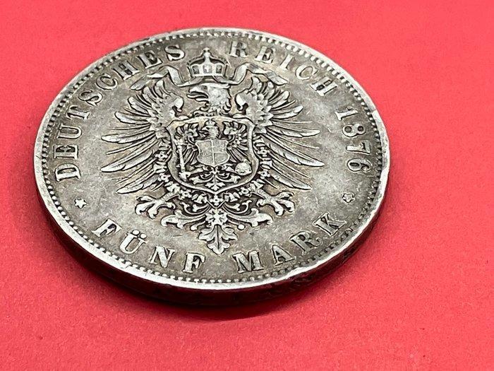 Duitsland, Hamburg 5 Mark 1876 (Zonder Minimumprijs), Postzegels en Munten, Munten | Europa | Niet-Euromunten