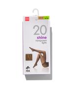 HEMA 4-pak pantys glans transparant 20 denier beige, Verzenden, Nieuw, Beige