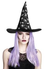 Heks hoed Aranya met paars haar, Nieuw, Verzenden