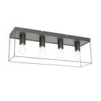 Minimalistische plafondlamp zwart 4-lichts - Kodi, Nieuw, Overige stijlen