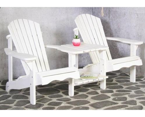 Loungestoel Adirondack Duo vurenhout - voor Buiten - wit, Tuin en Terras, Tuinbanken, Nieuw, Ophalen of Verzenden