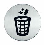Pictogram zelfklevend rond afvalbak RVS, Verzenden, Nieuw in verpakking