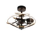 Design plafondventilator zwart met afstandsbediening incl., Nieuw, Kunststof, Design