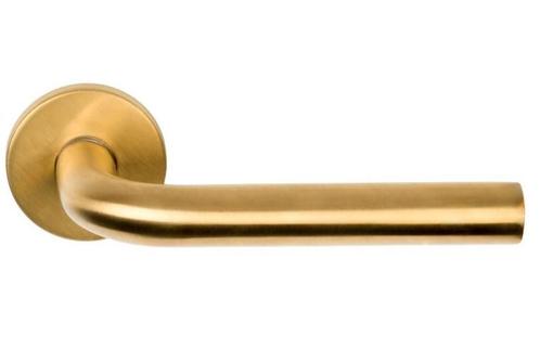 Deurklink BASICS LBIII-19 op ronde rozet PVD mat goud, Doe-het-zelf en Verbouw, Hang- en Sluitwerk, Verzenden