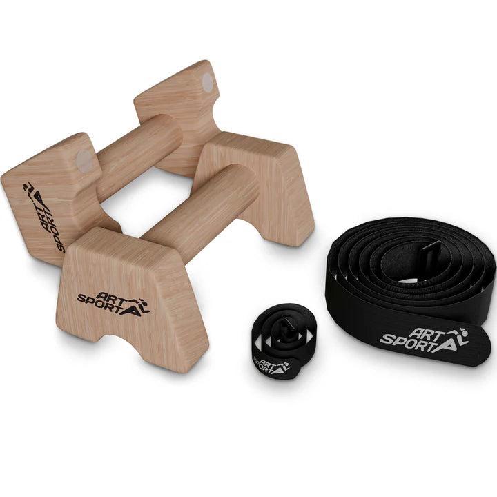 Houten opdrukstangen - M - 23x14x9 cm, Sport en Fitness, Fitnessmaterialen, Nieuw, Verzenden