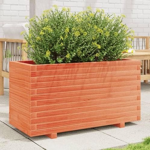vidaXL Plantenbak 90x40x49,5 cm massief grenenhout wasbruin, Tuin en Terras, Bloembakken en Plantenbakken, Nieuw, Hout, Verzenden