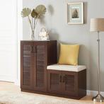 Schoenenkast Løten 97x120x36 cm wengé [en.casa], Huis en Inrichting, Verzenden, Nieuw