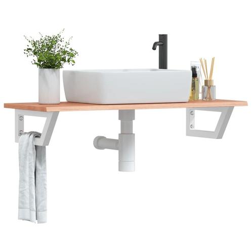 vidaXL Badkamer wandschap staal en massief eikenhout, Huis en Inrichting, Tafels | Kaptafels, Nieuw, Verzenden