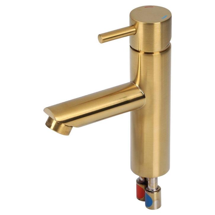 Differnz koud/warmwater kraan recht - mat goud, Doe-het-zelf en Verbouw, Sanitair, Nieuw, Verzenden