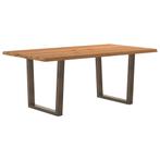vidaXL Eettafel met natuurlijke rand 180x100x74 cm massief, Verzenden, Nieuw