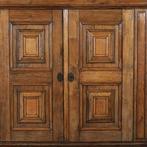 Blond stoere eiken tweedeurskast ca 1800 op bolpoten No96074, Ophalen of Verzenden