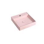 Wastafel Andrea 44x44x10cm mat roze met 1 kraangat inclusief, Doe-het-zelf en Verbouw, Sanitair, Verzenden, Nieuw