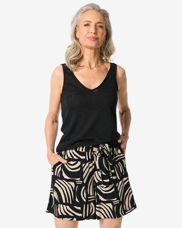 HEMA Dames korte broek Remmy wide leg abstract zwart beschikbaar voor biedingen