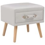 vidaXL Nachtkastje 40x35x40 cm kunstleer wit, Overige materialen, Minder dan 45 cm, Verzenden, Nieuw