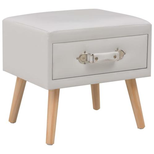 vidaXL Nachtkastje 40x35x40 cm kunstleer wit, Huis en Inrichting, Slaapkamer | Nachtkastjes, Nieuw, Minder dan 45 cm, Overige materialen