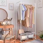 2-laags Metalen Kledingrek op Wielen met Planken en Haken, Kleding | Dames, Kledingrekken, Verzenden, Nieuw