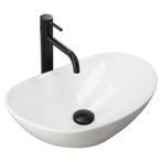 REA Ovale mini opzetwastafel - glans wit - 48x30.5x14.5 c..., Ophalen of Verzenden, Nieuw