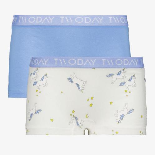 TwoDay 2-pack meisjes boxershorts unicorn blauw maat 110/116, Kleding | Dames, Ondergoed en Lingerie, Verzenden