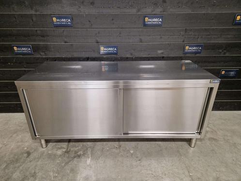 Werktafel kast | 2 schuifdeuren | RVS | 190 cm, Zakelijke goederen, Horeca | Keukenapparatuur, Gebruikt, RVS Meubilair