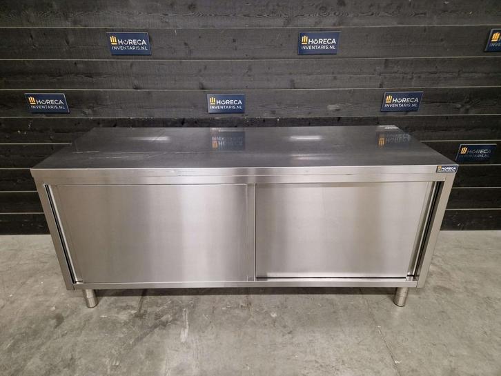 Werktafel kast | 2 schuifdeuren | RVS | 190 cm, Zakelijke goederen, Horeca | Keukenapparatuur, Gebruikt, RVS Meubilair