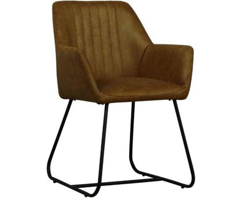 Eetkamerstoel Doris microleder Cognac Bull | W en W, Huis en Inrichting, Stoelen, Nieuw, Ophalen of Verzenden