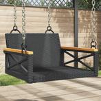 vidaXL Schommelbank 63x62x40 cm poly rattan zwart, Verzenden, Nieuw, Rotan