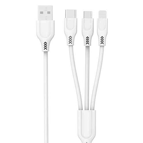Slimtron - 3-in-1 USB kabel - Type-C / Micro-USB / Lightning, Telecommunicatie, Mobiele telefoons | Toebehoren en Onderdelen, Nieuw