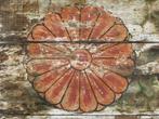 Plaque - Antiek houten paneel met geschilderd