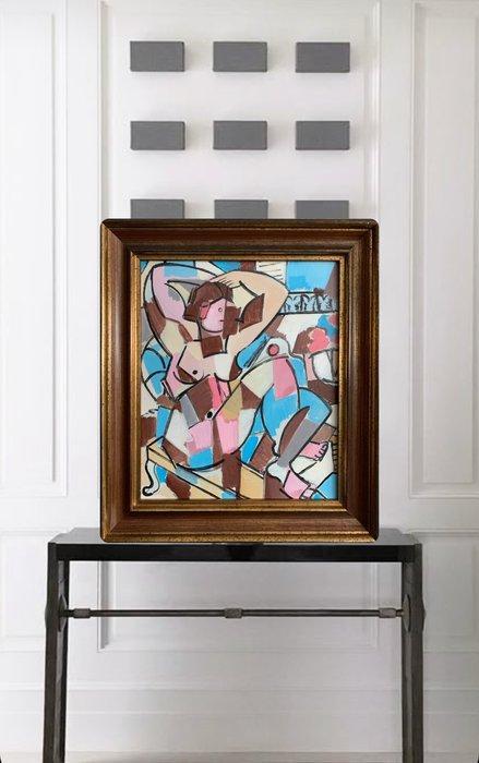 Carola Castro - “Mujer frente a la ventana”, Antiek en Kunst, Kunst | Schilderijen | Modern