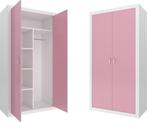 Kinder kledingkast - 90x190x50 cm - wit/roze - 2 deuren, Huis en Inrichting, Kasten | Kledingkasten, Ophalen of Verzenden, Gebruikt