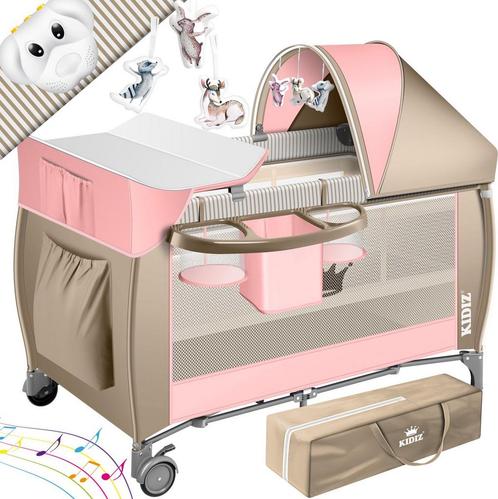 KIDIZ® 3in1 Babybedje - Campingbedje - Ledikant  - Beige/Roz, Kinderen en Baby's, Autostoeltjes, Nieuw, Verzenden