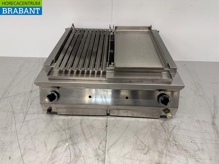 RVS MKN Lavagrill met Bakplaat GAS Horeca, Zakelijke goederen, Horeca | Keukenapparatuur, Gebruikt, Ophalen of Verzenden