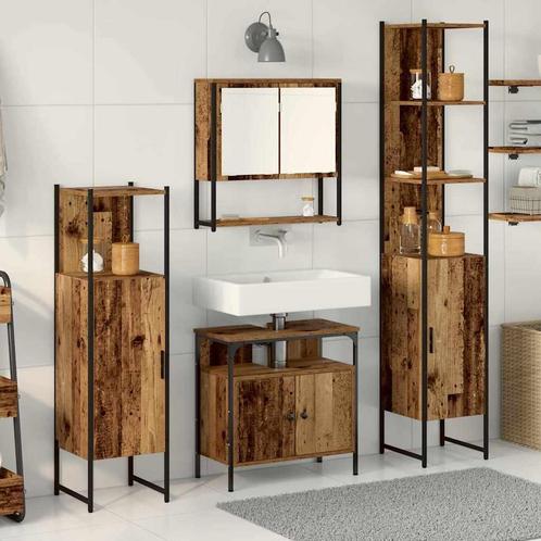 vidaXL Badkamermeubelset met plank 4 pcs Oud hout 33 x 33 x, Huis en Inrichting, Badkamer | Badkamermeubels, Nieuw, Verzenden