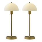 Herstal - Tafellamp (2) - Vienda - Opal / Messing - Glas,, Antiek en Kunst, Antiek | Lampen