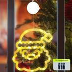 Kerstverlichting Raam Kerstman Gezicht - 20x19cm - Inclusief, Diversen, Kerst, Verzenden, Nieuw