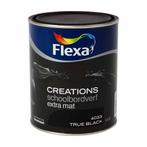 Flexa Creations schoolbordenverf extra mat - Zwart - 1 liter, Doe-het-zelf en Verbouw, Verf, Beits en Lak, Zwart, Nieuw, Ophalen of Verzenden