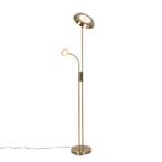 Vloerlamp brons incl. LED en dimmer met leeslamp - Fez, Huis en Inrichting, Lampen | Vloerlampen, Nieuw, Overige materialen, Retro