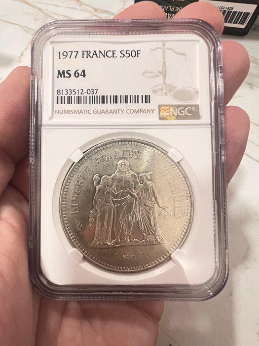 Frankrijk. 50 Francs 1977 Hercule. NGC MS64 (Zonder, Postzegels en Munten, Munten | Europa | Euromunten