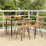 vidaXL 5-delige Tuinset poly rattan, 4 zitplaatsen, Nieuw, Tuinset, Verzenden