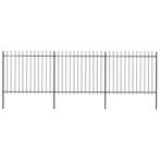 vidaXL Tuinhek met speren bovenkant 5,1x1,5 m staal zwart, Verzenden, Nieuw, IJzer, 1 tot 2 meter