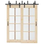 vidaXL Doos met onderdelen voor schuifdeur 183 cm staal, Doe-het-zelf en Verbouw, IJzerwaren en Bevestigingsmiddelen, Verzenden