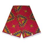 VLISCO stof Hollandais Afrikaanse Wax print - Rode Paraplu, Ophalen of Verzenden, Nieuw