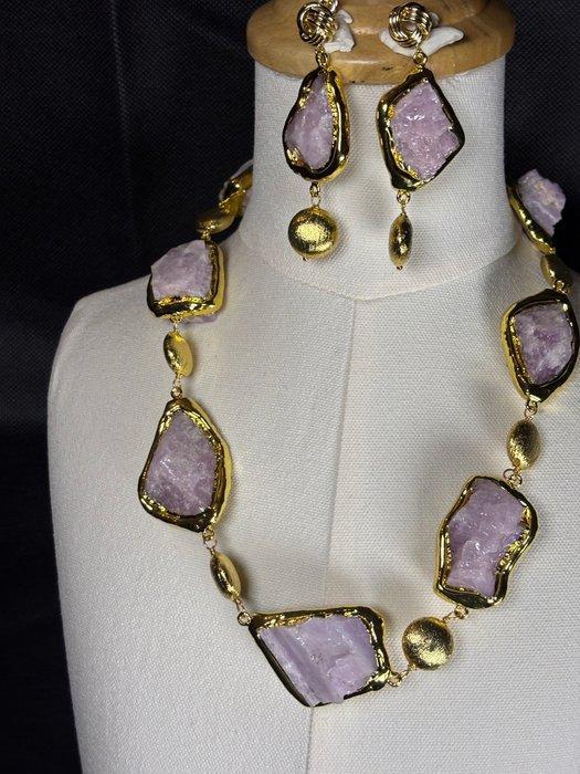 Geelgoud verguld natuurlijke ruwe roze kunziet klasse AAA -, Huis en Inrichting, Overige Huis en Inrichting