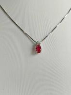 Zonder Minimumprijs - Ketting met hanger Zilver Robijn -