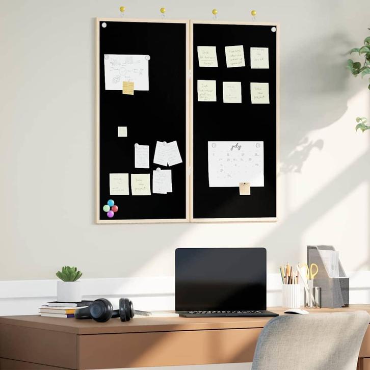 vidaXL Krijtbord Zwart 80 x 1.4 x 80 cm Massief grenenhout, Zakelijke goederen, Kantoor en Winkelinrichting | Kantoorartikelen