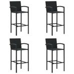 vidaXL Barkrukken 4 st poly rattan zwart, Verzenden, Nieuw, Rotan