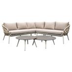Montreal hoekbank loungeset 4 delig taupe rope, Ophalen of Verzenden, Nieuw