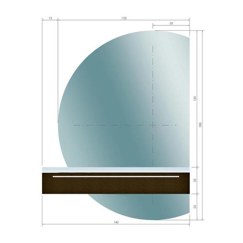 Gliss Design Calypso Spiegel tbv Onderkast 140 cm Rechts, Doe-het-zelf en Verbouw, Sanitair, Ophalen of Verzenden