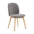 *WOONWINKEL* Eetkamerstoel Met Houten Poten Grijs Boucle, Verzenden, Nieuw, Grijs