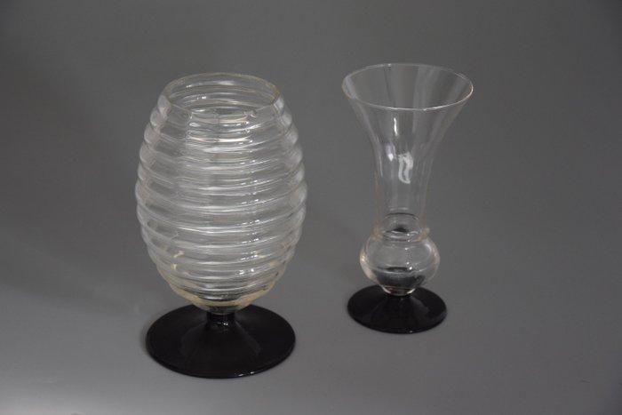 Schaal (2) - Glas - tweetal Art deco vazen, Antiek en Kunst, Antiek | Glas en Kristal